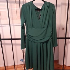 Long sleeve green dress